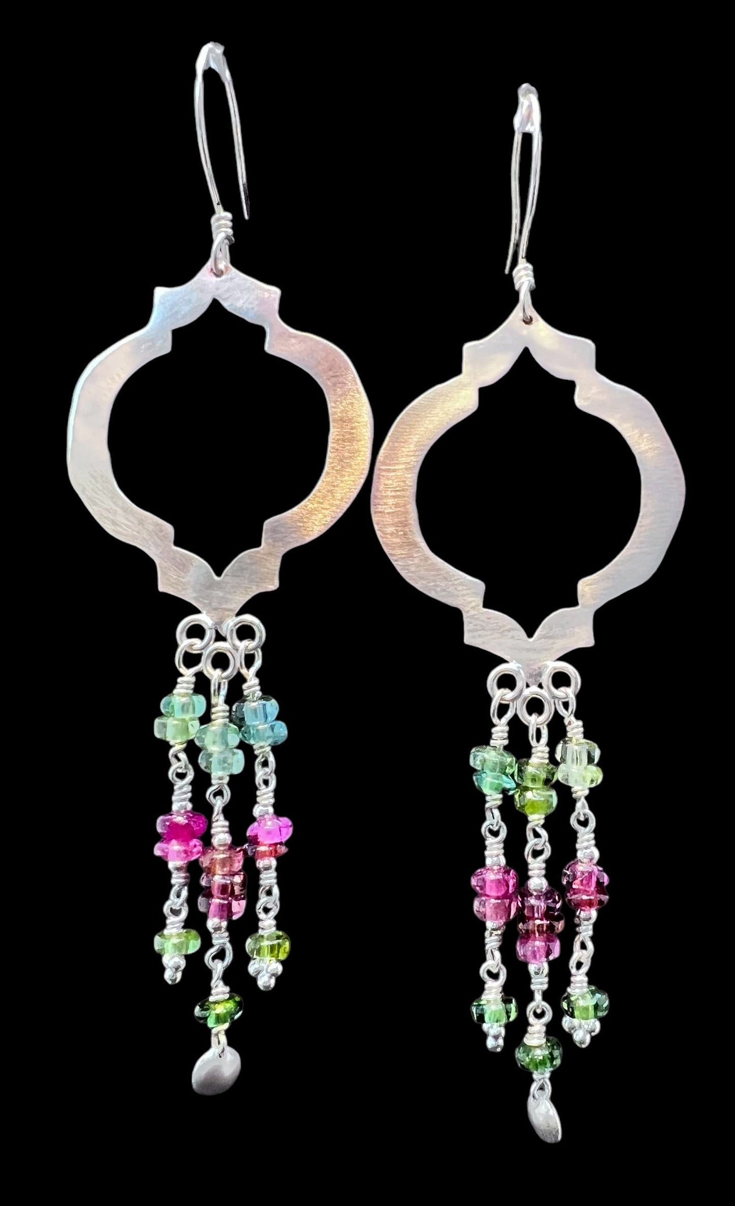 Tourmaline and Sterling Silver Earrings