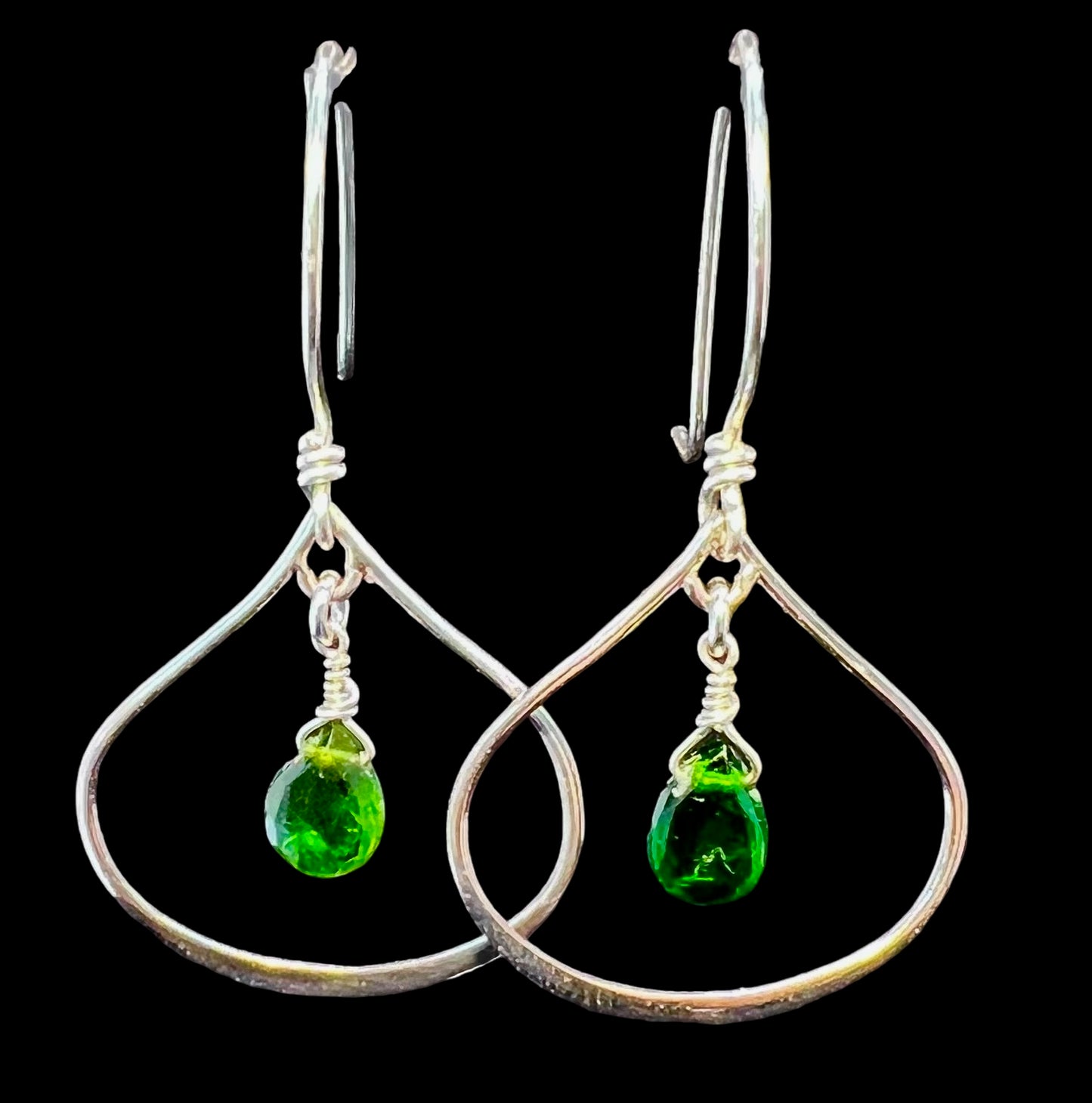 Chrome Diopside and Sterling Silver Earrings