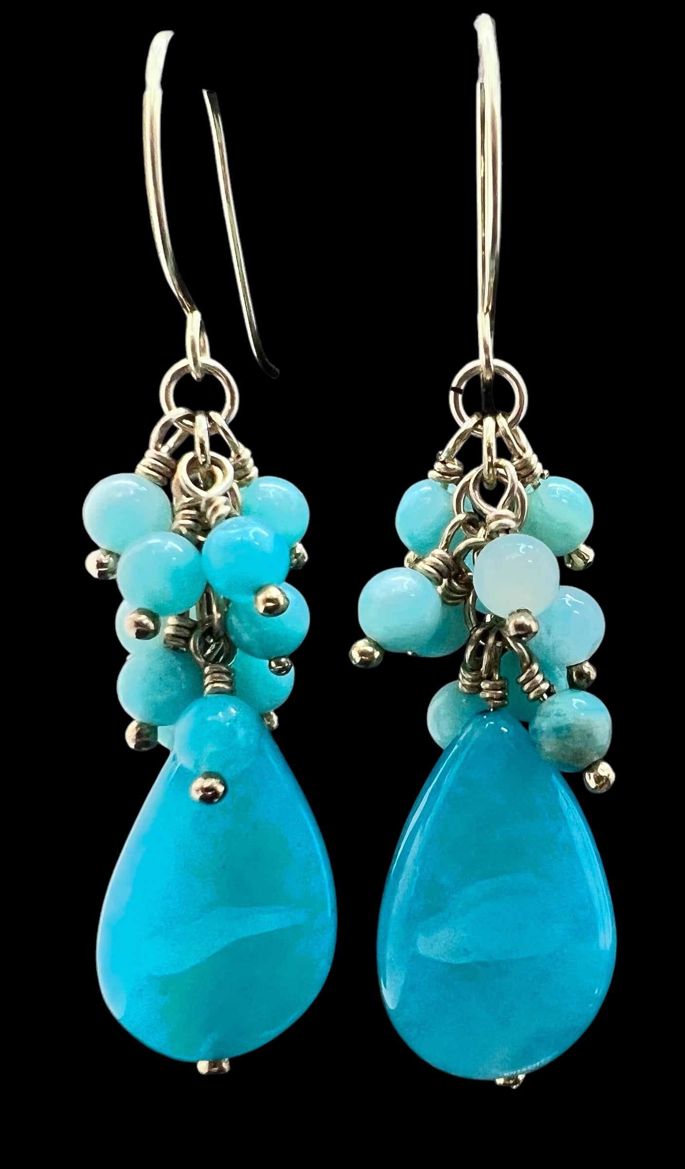 Denim Perfection - A pairing of Peruvian and Brazilian Amazonite Earrings
