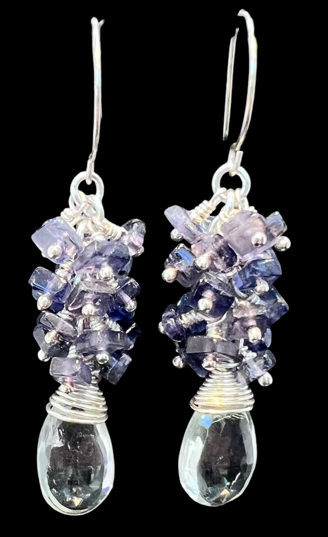 Lavender Dream - Iolite and Green Amethyst Earrings