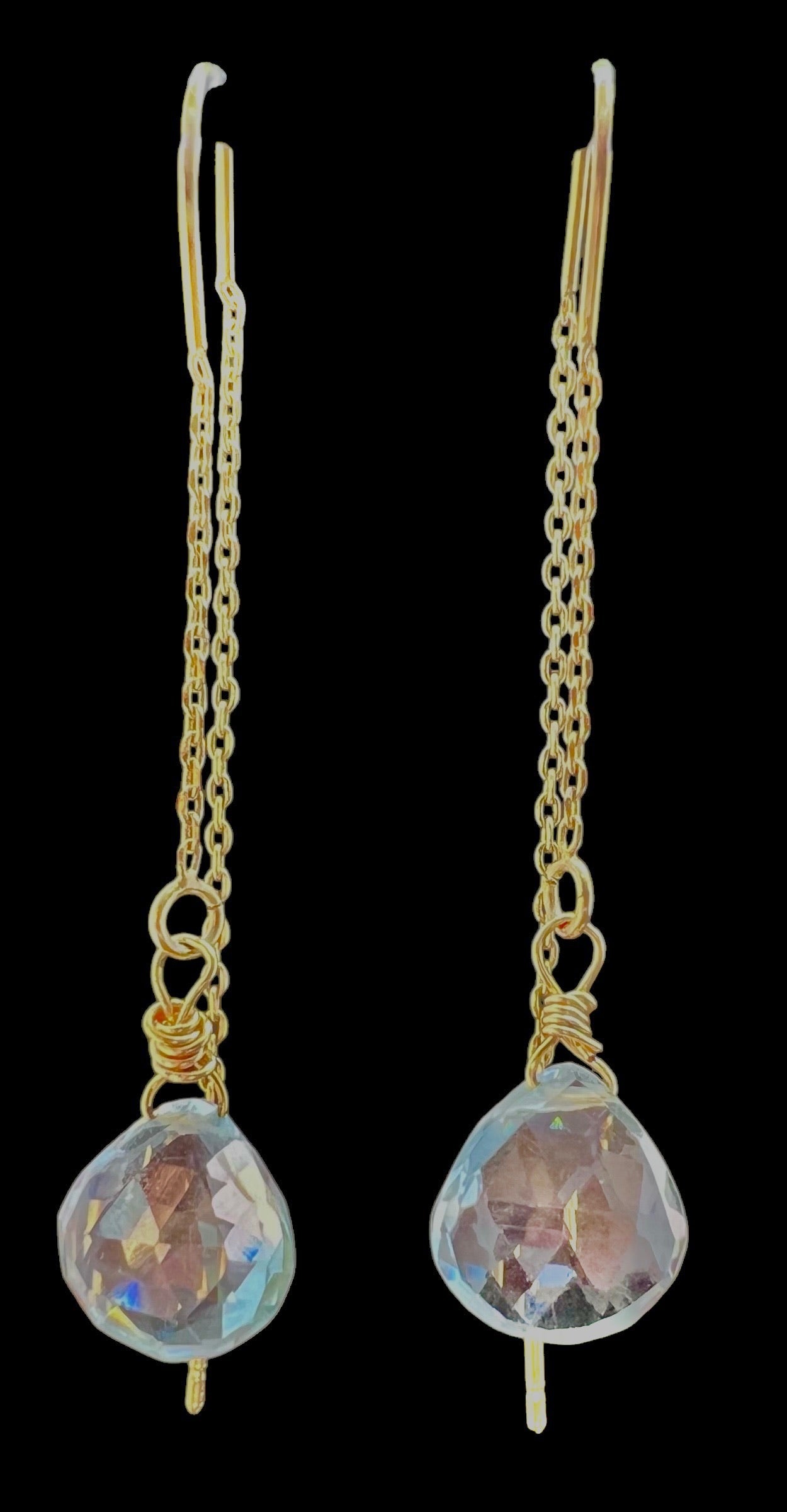 Green Amethyst Ear-threaders