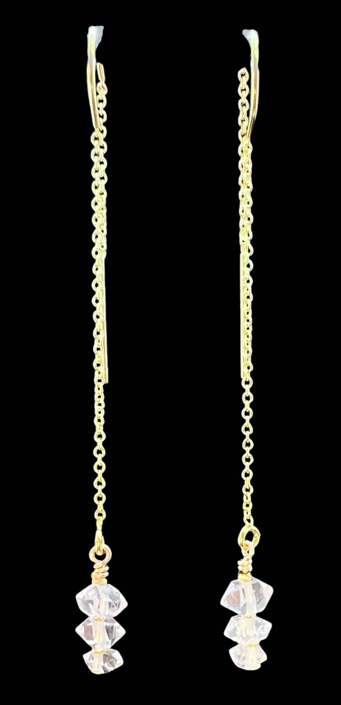 Herkimer Diamond Trio Ear-threaders