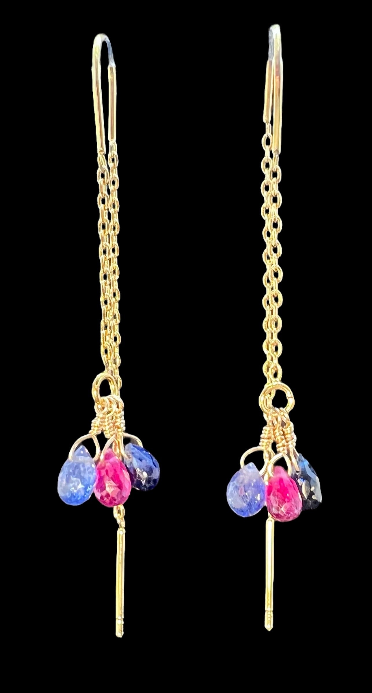 Sapphire Trio Ear-threaders