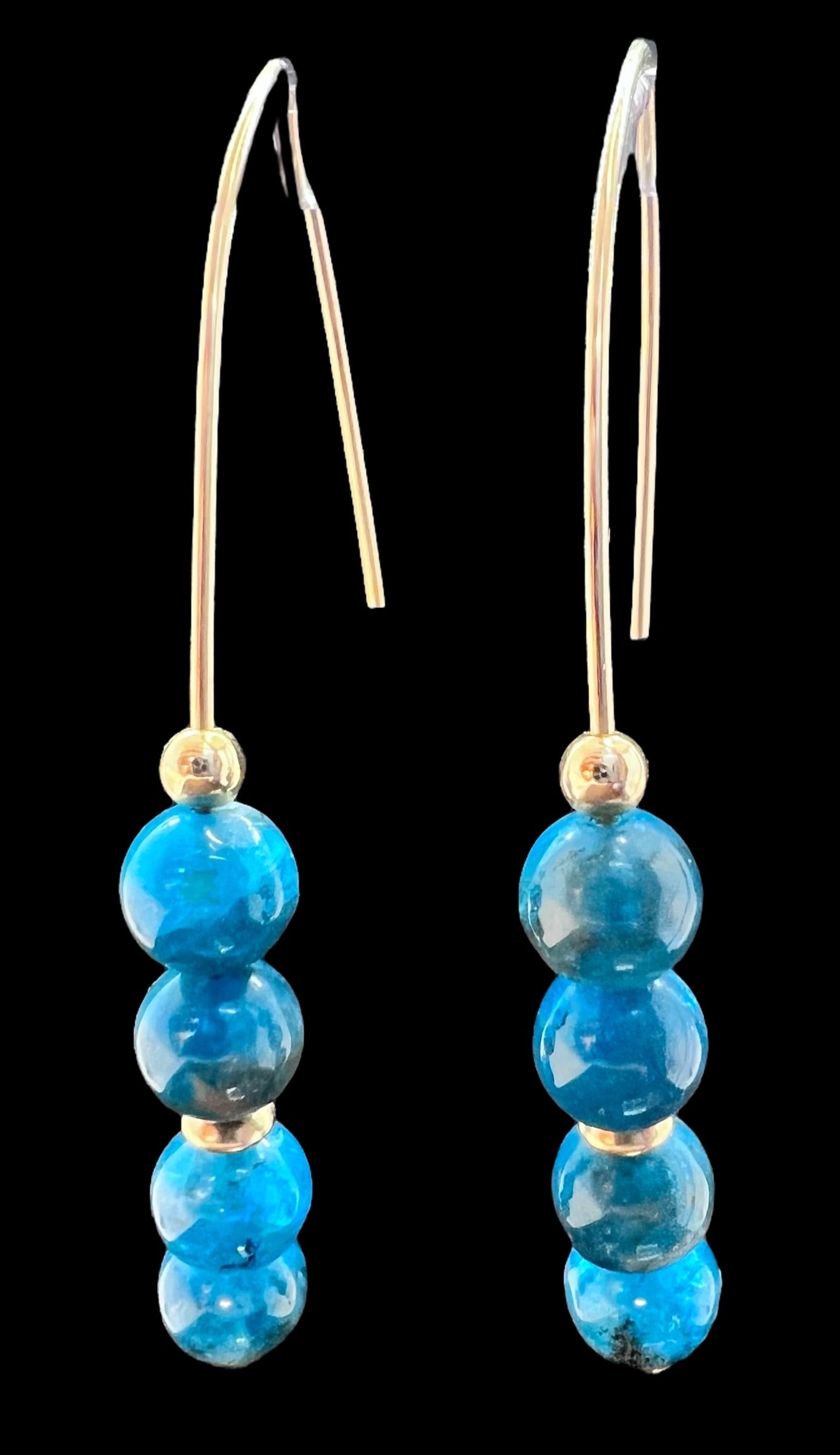 Modern Deep Blue Apatite Earrings