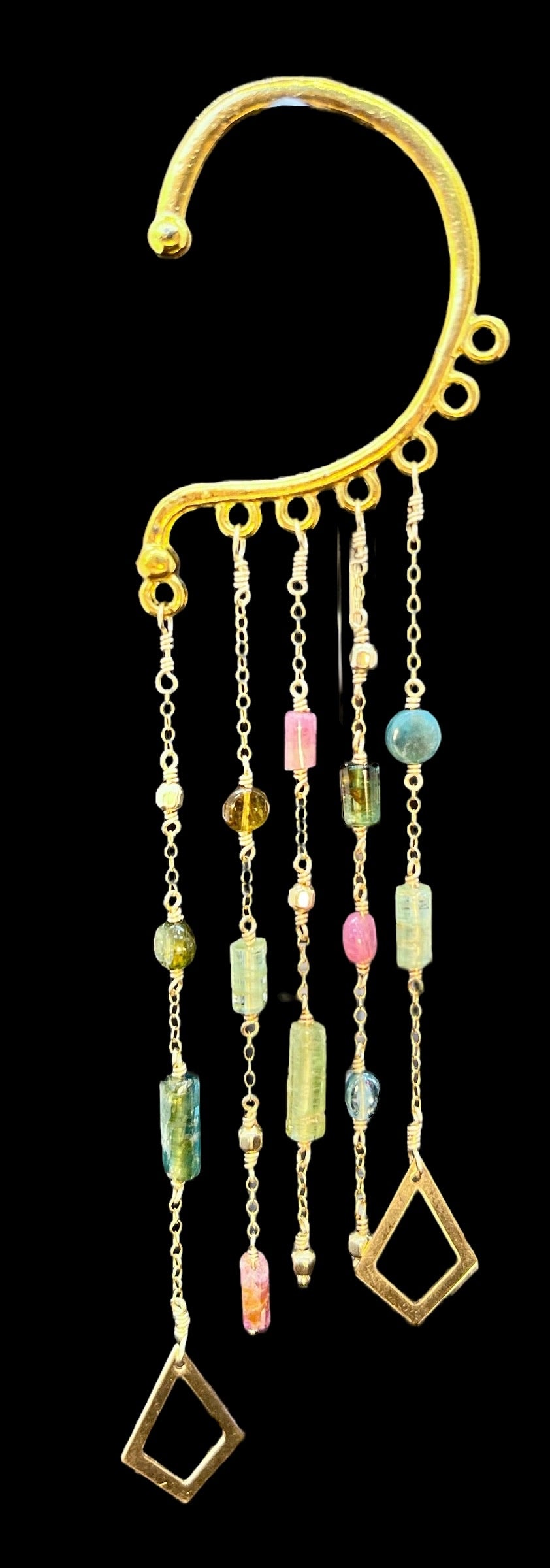 Tourmaline Adorned Ear Wrap
