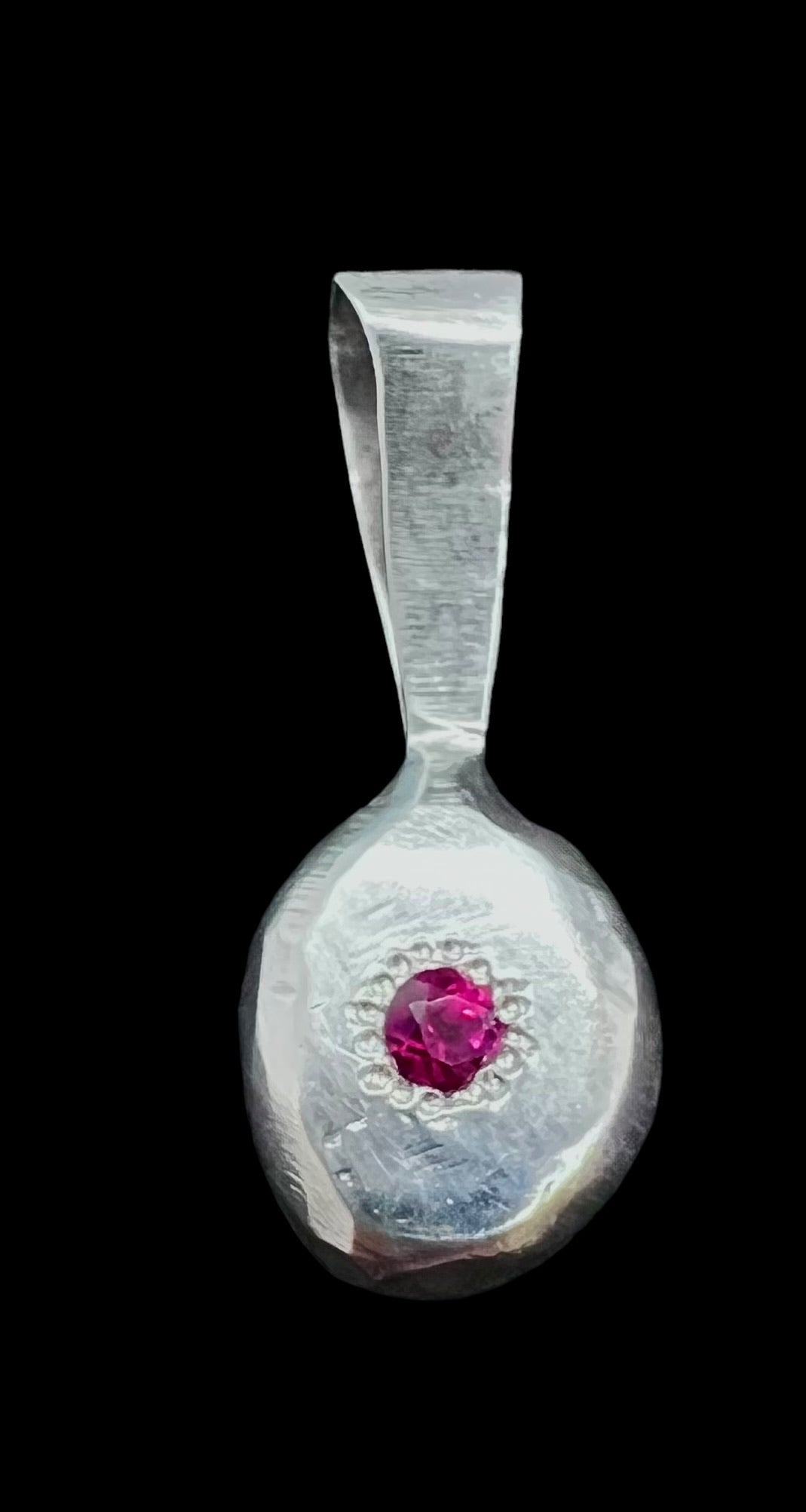 Free Form Jeweled Sterling Silver Pendant