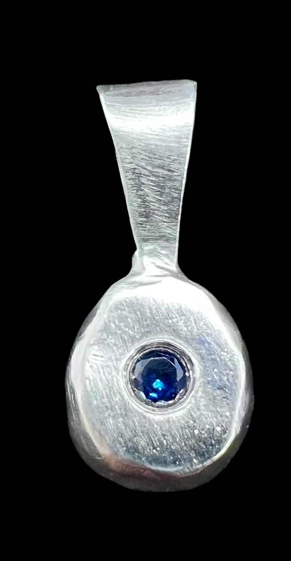 Free Form Jeweled Sterling Silver Pendant