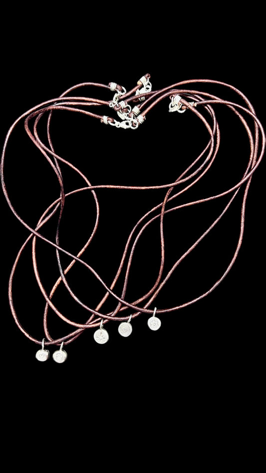 Small Charm Leather Necklaces